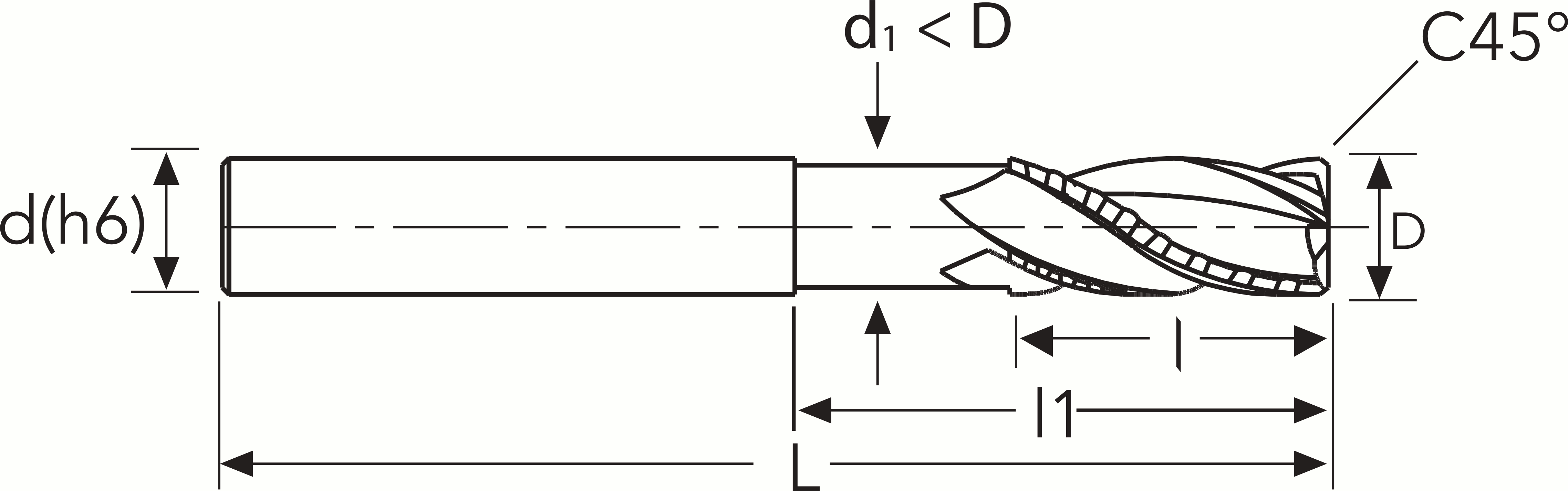 Фреза HF444 MM 8 (26) C45 4F MR PV300 OSAWA