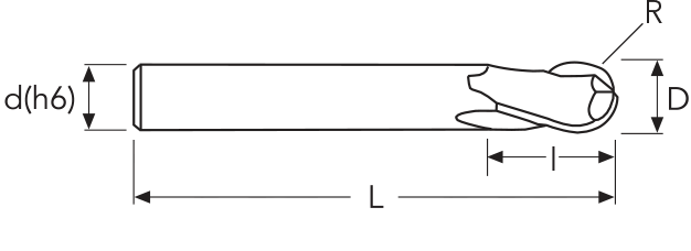 Фреза MEXCSB2 MM2.5 L50 2F BALL ENDLESS HP OSW