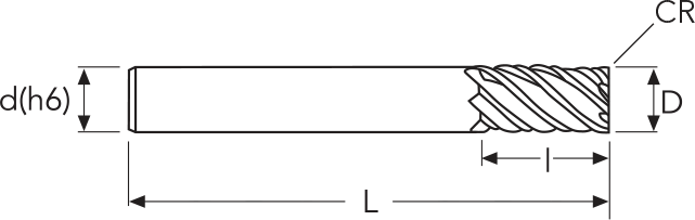Фреза MEX611R MM12 R0.5 6F LS ENDLESS OSW