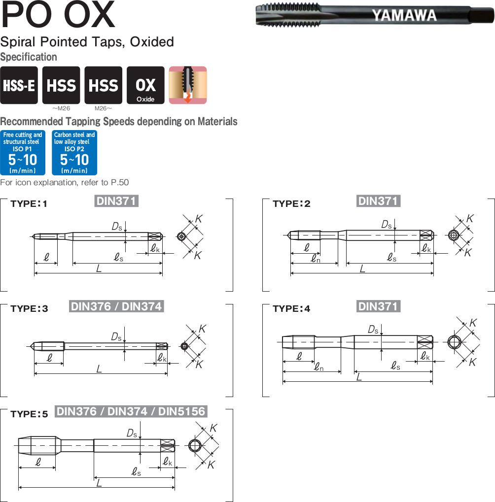 Метчик PO OX  376  ISO2  M14X2