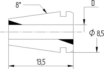 Цанга PINZA ER 8 Ø = 3,0