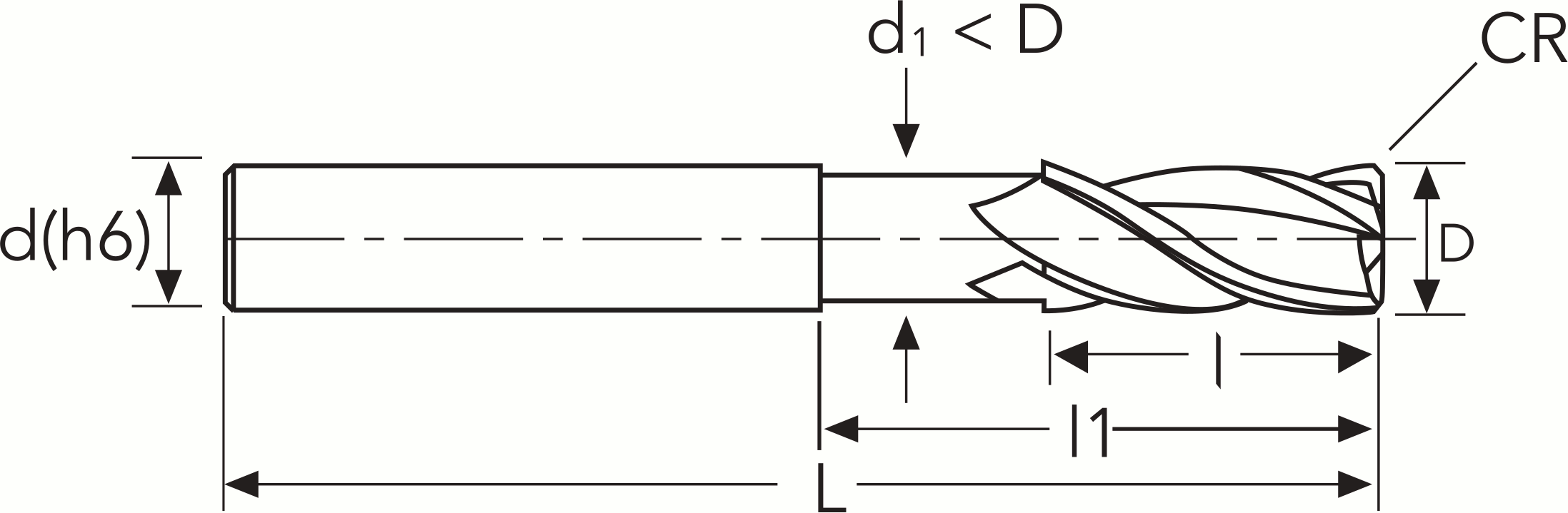 Фреза HF542 MM 6 (30)L75 R0.3 CR 4F PV300 OSW