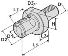 Держатель расточных резцов E2-60x16