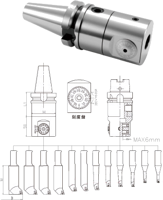 Расточная головка BT50-NBJ16-8P