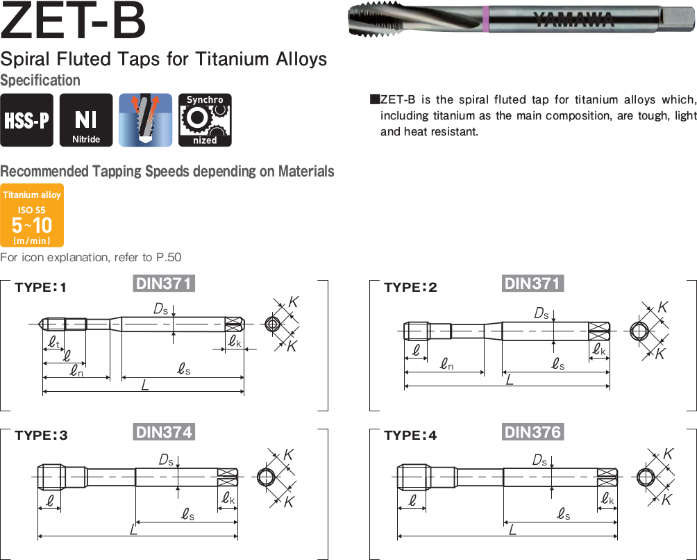 Метчик ZET-B TICN  371  ISO2X  M4X0.7