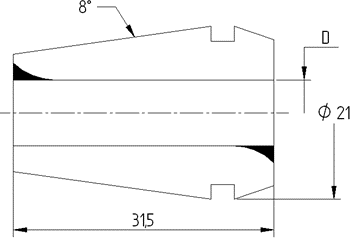 Цанга PINZA ER 20 Ø = 1,5